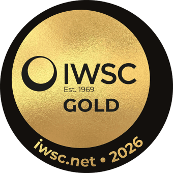 Gold and black IWSC award badge for 2026 Norse Code Coffee Liqueur