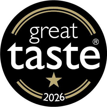 Great Taste 2026 1 Star award badge from the Guild of Fine Food, recognising outstanding food and drink.