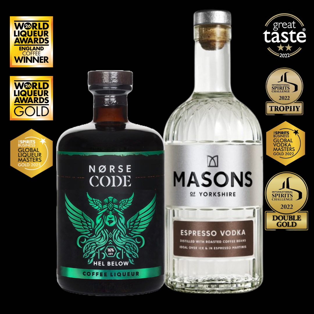 Award-Winning Espresso Martini Set – Mason’s Espresso Vodka & Norse Code Hel Below | Yorkshire Spirits Bundle