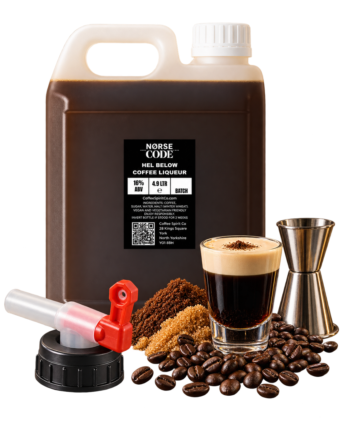 NORSE CODE Hel Below 4.9L trade tub with cocktail and bar ingredients