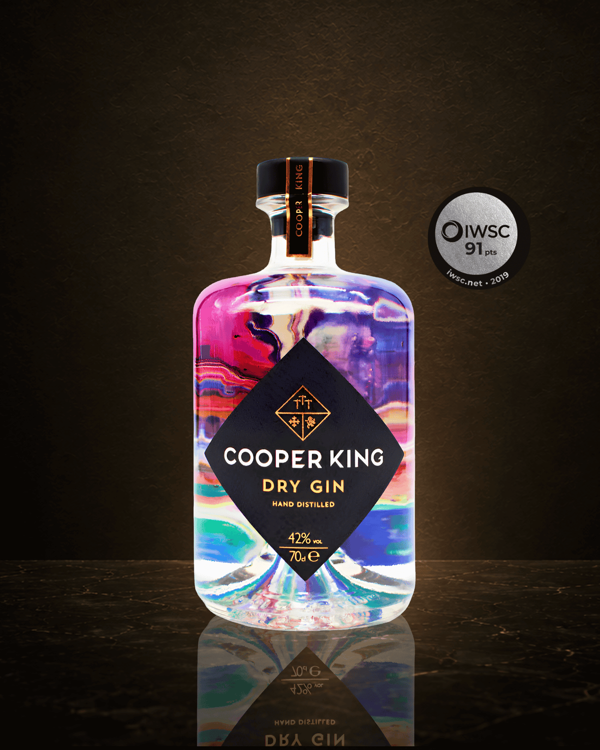 Cooper King Dry Gin bottle, premium Yorkshire craft gin with juniper, citrus and botanical notes