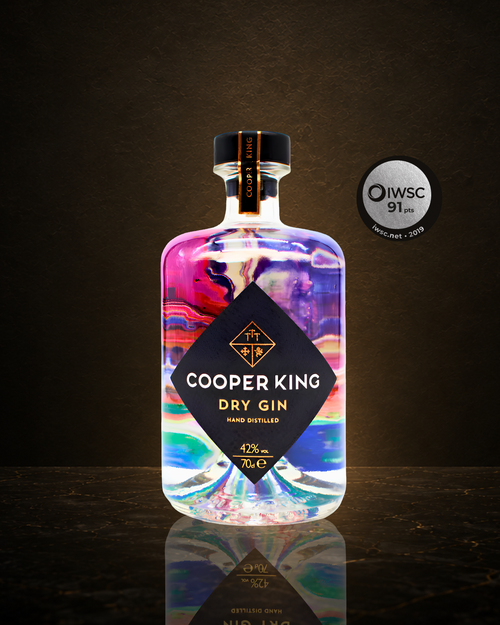 Cooper King Dry Gin bottle, premium Yorkshire craft gin with juniper, citrus and botanical notes