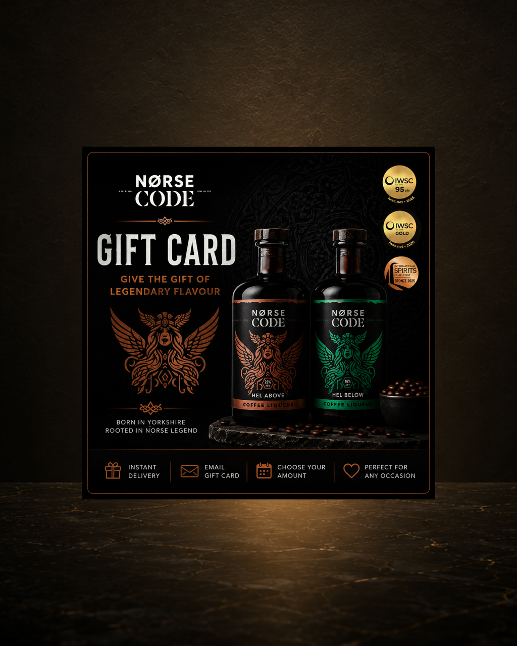 NORSE CODE digital gift card for coffee liqueur gifts and cocktail lovers