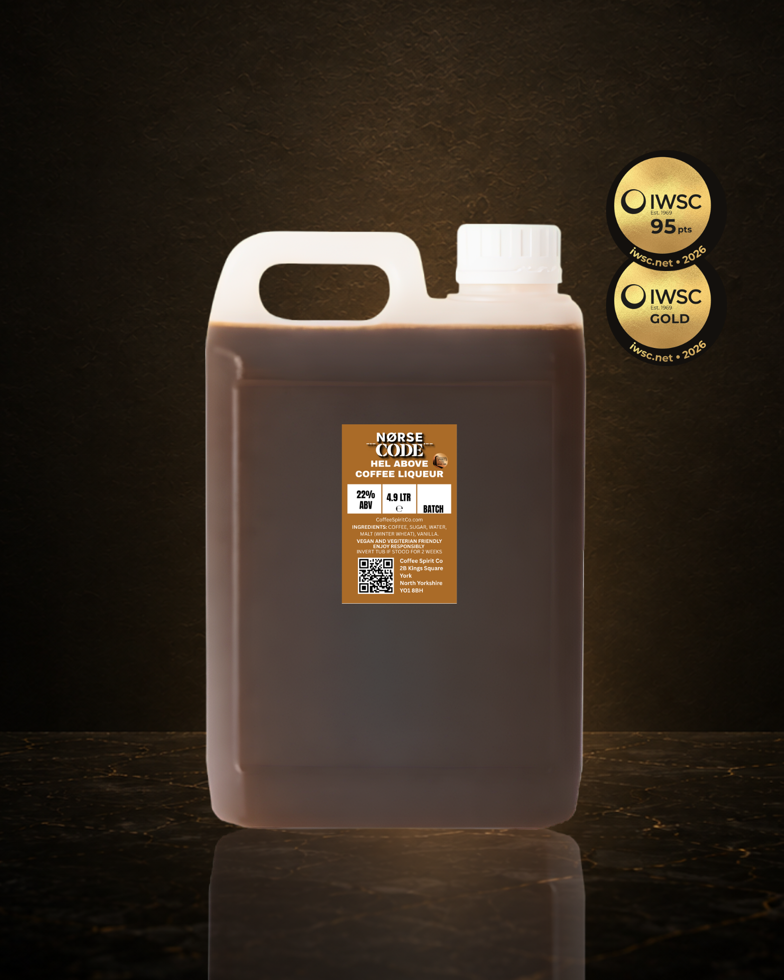NORSE CODE Hel Above 4.9 litre trade tub, premium Yorkshire coffee liqueur for high-volume Espresso Martini service