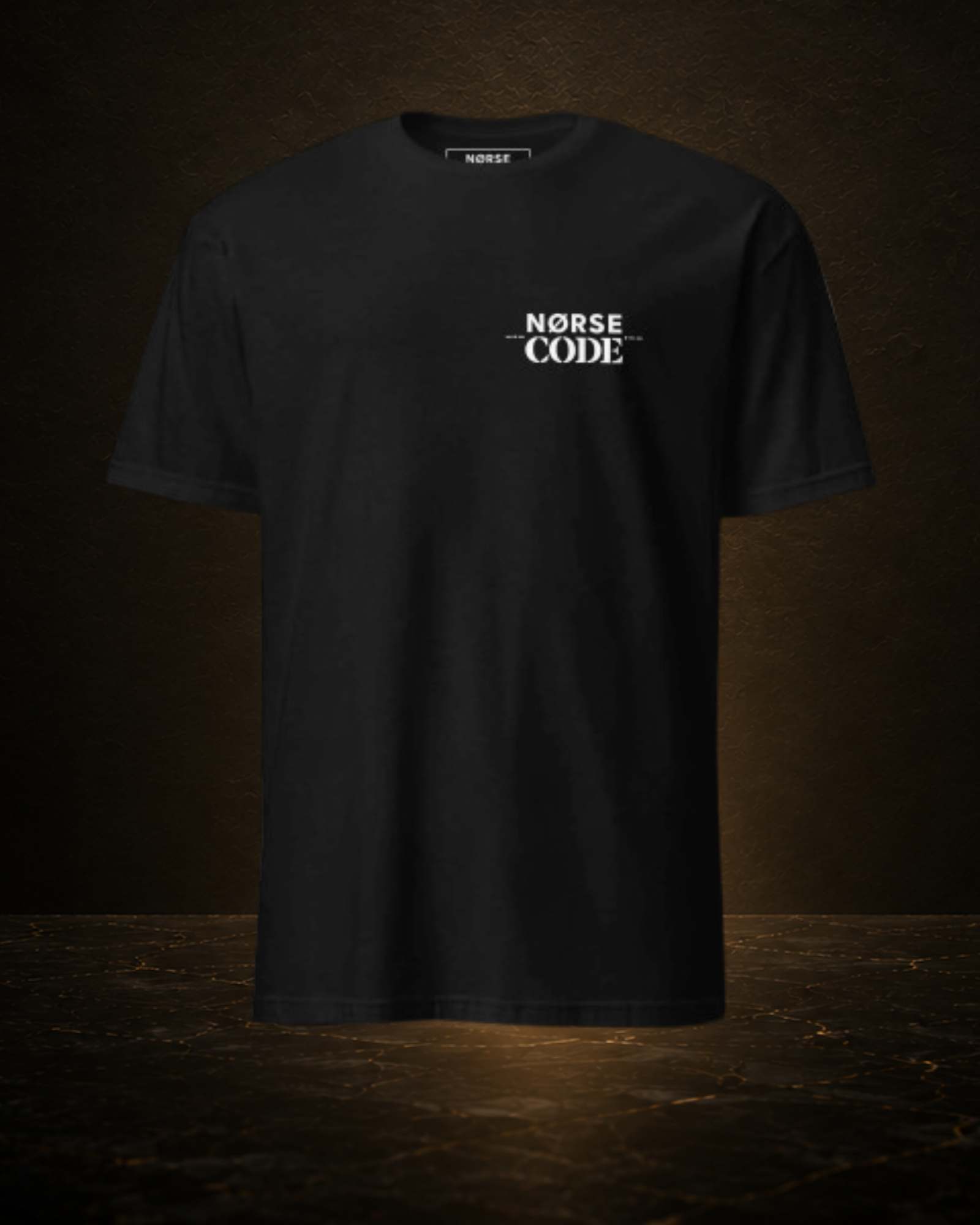 NORSE CODE branded t-shirt worn at coffee liqueur events and trade shows